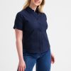 Ladies Pinpoint Oxford Half Sleeve Shirt